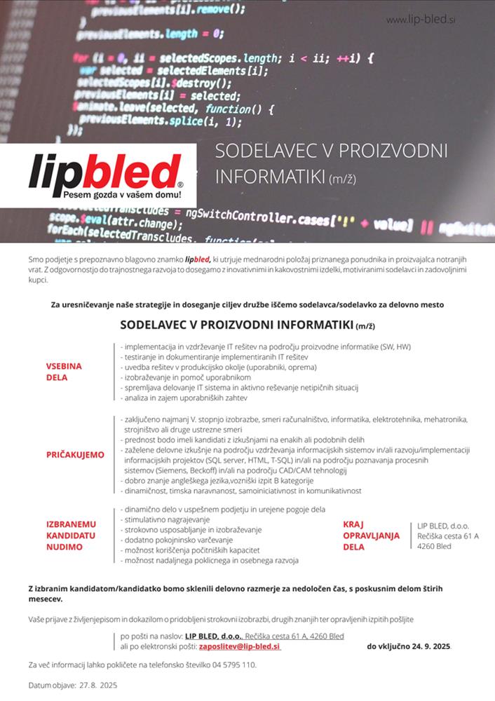 SODELAVEC V PROIZVODNI INFORMATIKI